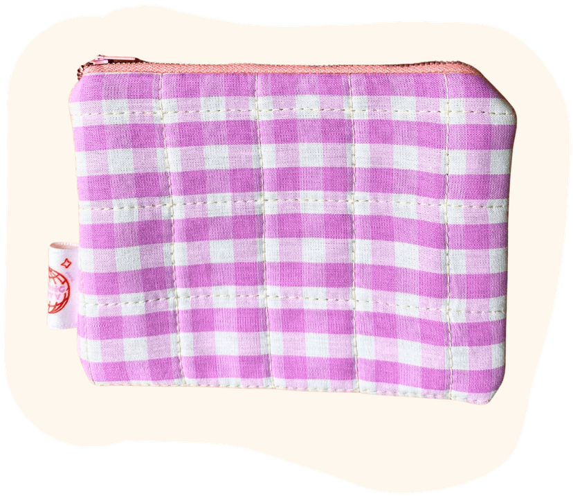 Pochette vichy rose